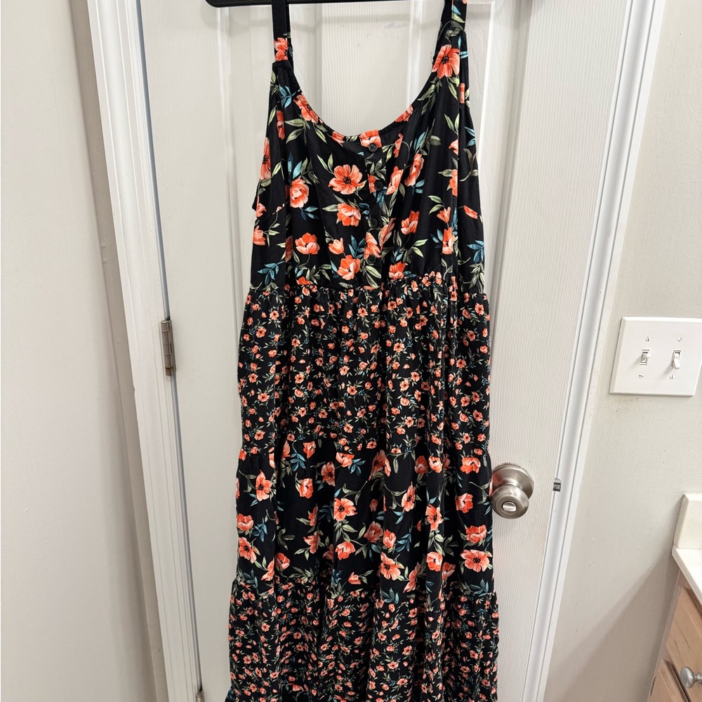 Torrid Black Floral Maxi Dress